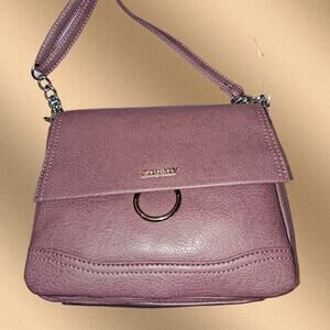 Koltov Gigi Crossbody Bag Purse with Chain Strap Detail Dark Rose or Mauve